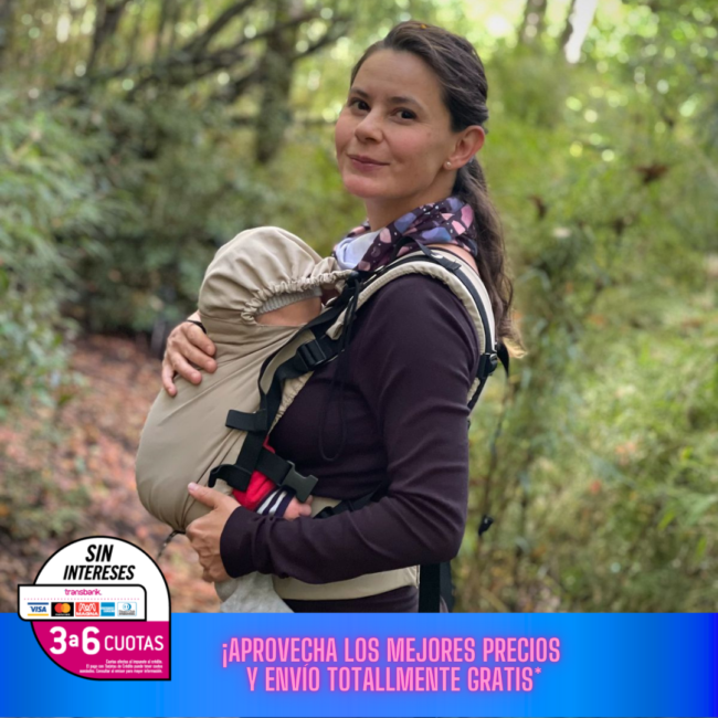 mujer con portabebés para recién nacido